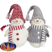 SNOWMAN RED/GREY HATS 2 DEIGNS 30CM