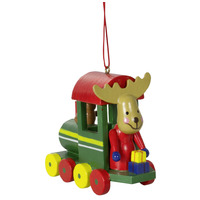 Train With Deer/teddy Tree Decoration 8cm