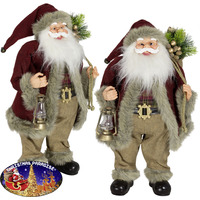 SANTA CLAUS BOBBY WITH LANTERN AND SACK STANDING 80CM