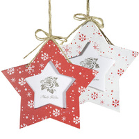 13cm Star Photo Frame Hanging Decoration- Assorted Designs image