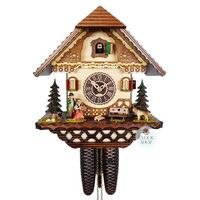 Musical Couple 8 Day Mechanical Chalet Cuckoo Clock 32cm By TRENKLE image