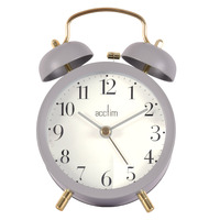GREY DOUBLE BELL ALARM CLOCK - SIGRID