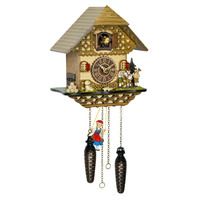 Chalet Battery Happy Band Players With Swinging Girl 19cm Cuckoo Clock By TRENKLE