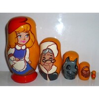 Little Red Riding Hood Russian Nesting Dolls Small 5 Set 11cm