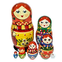 Zagorsk Village Floral Russian Dolls 16cm (Set Of 6)