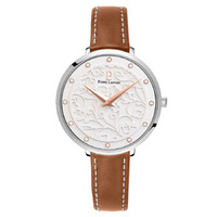 EOLIA -SILVER WHITE DIAL BROWN LEATHER BAND BY PIERRE LANNIER