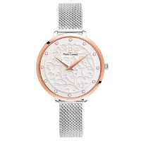 EOLIA - ROSE GOLD WHITE DIAL SILVER MESH BAND BY PIERRE LANNIER