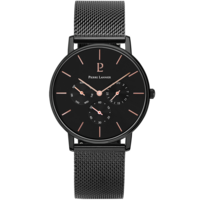 MULTI FUNCTION - BLACK BLACK DIAL BLACK MESH BAND BY PIERRE LANNIER