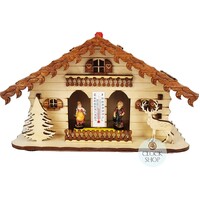 14cm Chalet Weather House Cabin With Deer By TRENKLE image