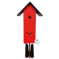 Red Bird House 8 Day Mechanical Modern Cuckoo Clock 41cm By ROMBA image