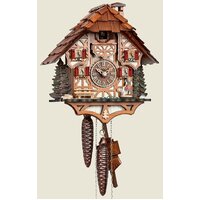 CHALET MOVING GIRL WITH GEESE 25CM CUCKOO CLOCK BY SCHNEIDER