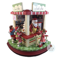 Santa's Snack Shop Music Box With Lights & Moving Tree (8 Christmas Tunes) image