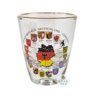 Shot Glass With German Map & Coat Of Arms