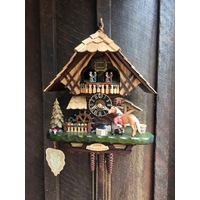 CHALET 1 DAY CLOCK OF THE YEAR 2019 FARRIER AND HORSE 35CM CUCKOO CLOCK BY HONES