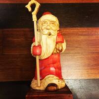 Hand Carved Wooden Santa 24cm Smoker