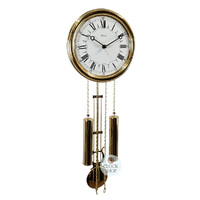 68cm Polished Brass Battery Chiming Wall Clock By HERMLE image
