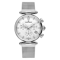 Dress Code Chronograph Collection Silver Case White Dial Silver Mesh Strap By CLAUDE BERNARD