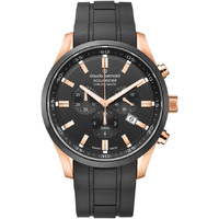 Aquarider Collection Rose Gold Case Black Dial Black Silicone Strap By CLAUDE BERNARD