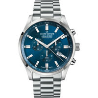 Aquarider Collection Silver Case Blue Dial Silver Metal Strap By CLAUDE BERNARD