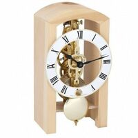 Natural Mechanical Skeleton Table Clock By HERMLE
