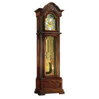 206cm Walnut Grandfather Clock With Tubular Bells & Triple Chime By HERMLE image