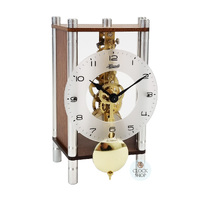 19cm Walnut Mechanical Skeleton Table Clock By HERMLE image