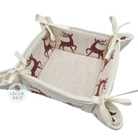 Mauve Reindeer Bread Basket By Schatz image