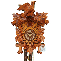 Carved 1 Day 5 Leaf With Bird On Top 30cm Cuckoo Clock By SCHNEIDER