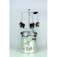 Elephant Glass Candle Carousel