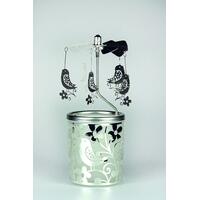 Bird Glass Candle Carousel