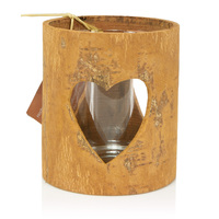 Heart Cinnamon Glass Cup For Tealight Candle