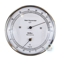 10.3cm Silver Thermometer & Hair Hygrometer By FISCHER image