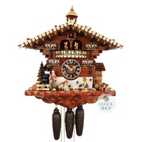 Heidi House & Water Wheel 8 Day Mechanical Chalet Cuckoo Clock With Dancers 44cm By HÖNES image