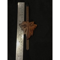 Cuckoo Clock Mechanical Pendulum Medium Maple Leaf in Walnut Colour - Rod Length 180mm image