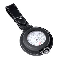 Stainless Steel Nurses/workers Pocket Watch With Black Leather Pouch By CLASSIQUE image