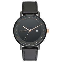 BLACK ROSE GOLD DIAL LEATHER BLACK BAND BY UNCLE JACK
