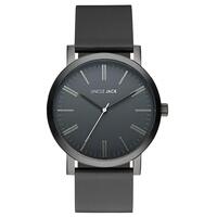 BLACK BLACK DIAL BLACK LEATHER BAND BY UNCLE JACK