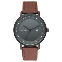BLACK DIAL CHOCOLATE BROWN LEATHER BAND BY UNCLE JACK