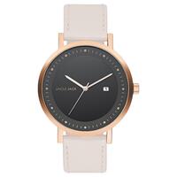 ROSE GOLD BLACK DIAL NUDE LEATHER BAND BY UNCLE JACK