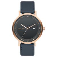 Midnight and Rose Gold New Leather Blue Band
