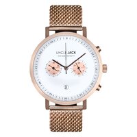ROSE GOLD CHRONO WHITE DIAL ROSE GOLD MESH BAND BY UNCLE JACK