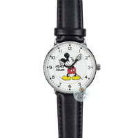 36mm Disney Icon Original Mickey Mouse Unisex Watch With Black Leather Band image