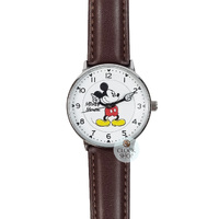 36mm Disney Icon Original Mickey Mouse Unisex Watch With Brown Leather Band image