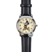 40mm Disney Prime Original Mickey Mouse Unisex Watch With Black Leather Band image