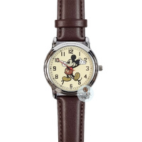 40mm Disney Prime Original Mickey Mouse Unisex Watch With Brown Leather Band image