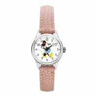 DISNEY Petite Minnie Mouse Watch With Pink Croco Leather Band  image