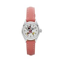 DISNEY PETITE MINNIE MOUSE RUNNING WATCH WITH PINK LEATHER BAND