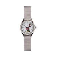 25mm Disney Petite Minnie Mouse Womens Watch With Silver Milanese Metal Band image