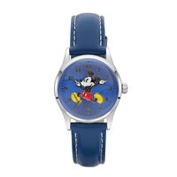 DISNEY ORIGINAL MICKEY MOUSE RUNNING WATCH WITH BLUE LEATHER BAND