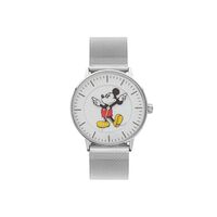 DISNEY FORMAL MICKEY MOUSE WATCH WITH SILVER MILANESE METAL BAND 36MM